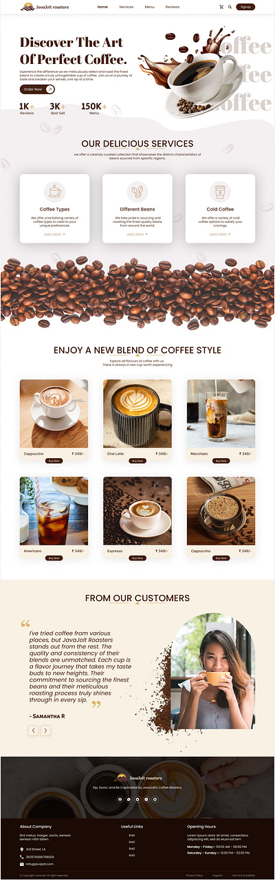 Landing Page for Coffee Roasters branding design graphic design landingpage ui