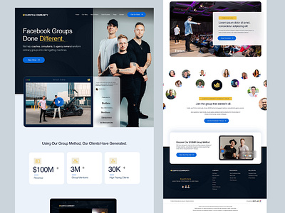 Business coaching website for clients and community clean web design landing page web design website