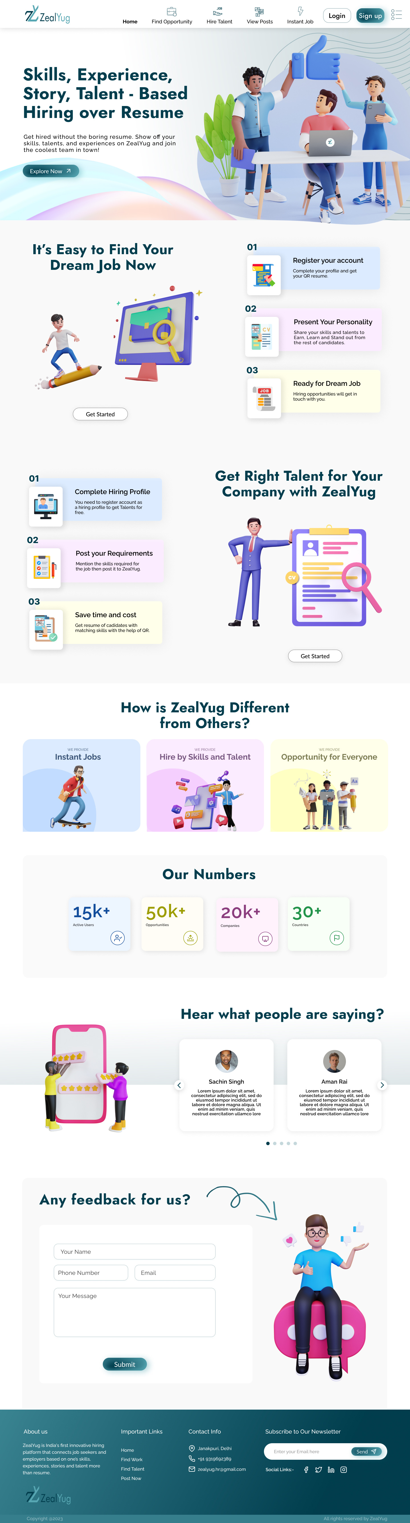 Job search and Hiring Website 3d graphic design logo ui