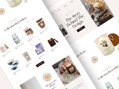 Candle Shop Landing Page Design branding candle candlelight clean creative design ecommerce graphic design label landing page mockup packaging design perfume product design scent shop trend design trending ui ui design