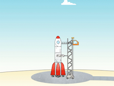 Rocket Flying to Space 2danimation after affects after effects animation aftereffects animation design illustration motion animation motiongraphics ui