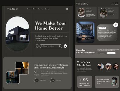 INDECOR - Interior Design Landing Page branding daily ui design figma graphic design interface ui
