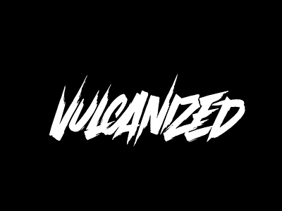Vulcanized calligraphy font lettering logo logotype typography vector