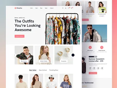 Fashion E-commerce Landing Page cart clean ui ecommerce fashion website header exploration landing page design landingpage minimal mobile app online shopping online store shopify shopping app store ui ux web app web design website design woocommerce