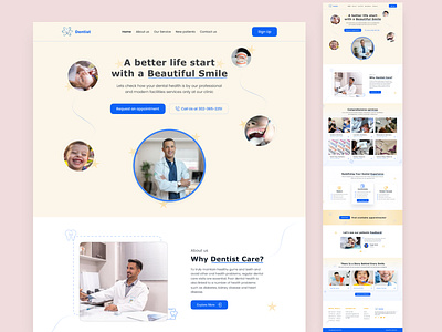 Dental Care website Landing page Design care clean design clinic dental dental website dentist design doctor healthcare homepage landing medical medicine minimal services teeth tooth ui ux website