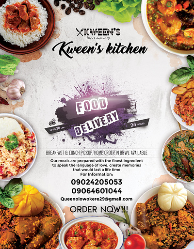Qween Kitchens Flyers branding flyers graphic design logo