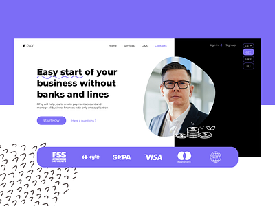 FPay Banking Landing page bank banking branding design logo minimalism mobile mobile app ui ux web