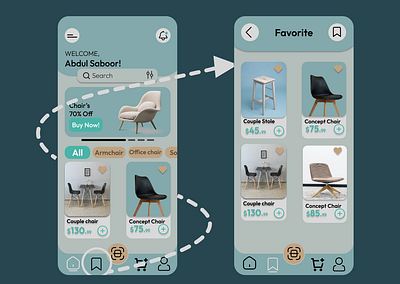 Furniture App Concept app app design branding design designer graphic design illustration logo ui vector