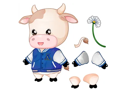cute cow design mammal