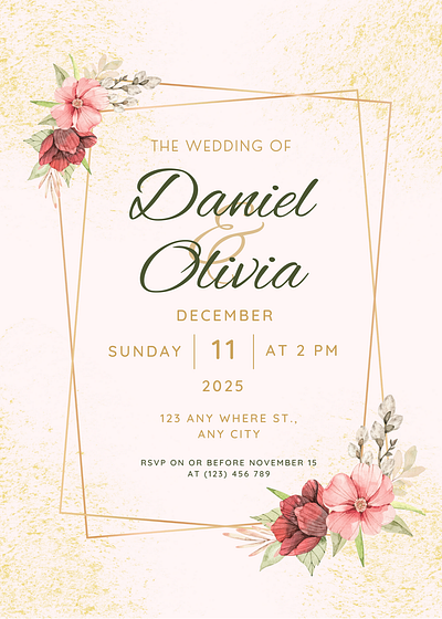 Wedding Invitation Card Design branding design graphic design invitation card design typography vector