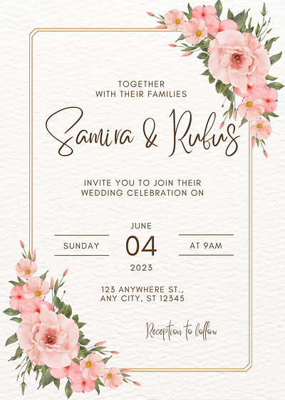Wedding Invitation Card Design branding design graphic design illustration invitation card design typography vector