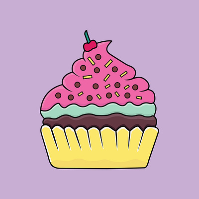 CupCake Flat Design 3d animation app branding design graphic design illustration logo ui vector