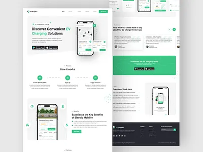 EV Charger finder App Landing Page | Website | Web | Landing Pag app app landing page app promo app website designer ev ev app ev charger hiire figma designer hire me hire us landing page mobile app designer ui usa ux web design web designerr website designer website for app