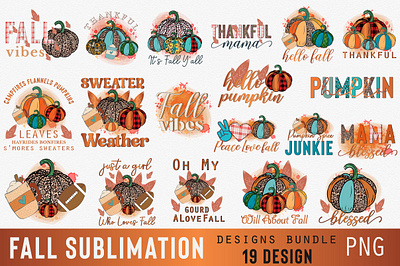 Fall Sublimation Designs Bundle city