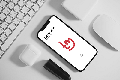 Tap Mount Logo Concept brand branding design graphic design hand logo iphone logo logofolio mockup modern logo red tap mount vector vectplus