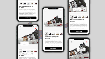Nike sneaker's app UI concept figma interaction design micro animation micro interaction mobile app nike nike shoe app prototype sneakers ui ux