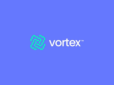 Vortex blue brand identity branding branding and identity clean design graphic design icon identity logo logo design logo mark minimal modern sans serif symbol symmetry tech visual identity