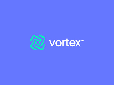 Vortex blue brand identity branding branding and identity clean design graphic design icon identity logo logo design logo mark minimal modern sans serif symbol symmetry tech visual identity