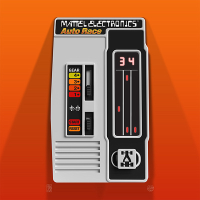 Auto Race 3d illustration mattel retro video game vintage