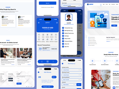 QRPay - Money Transfer with QR Code Full Solution android appdevs application flutter app full system graphic design landing page mobile banking money send money transfer motion graphics qrcode qrpay remittance template transaction ui ux user experience user interface website