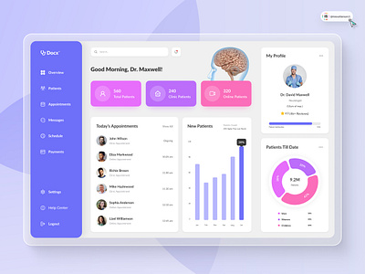 Doctor Dashboard Design 3d animation art branding dashboard digitaldesign flatdesign graphic design illustration innovationsync logo medical mobile motion graphics nft product design typography ui vector webdesign
