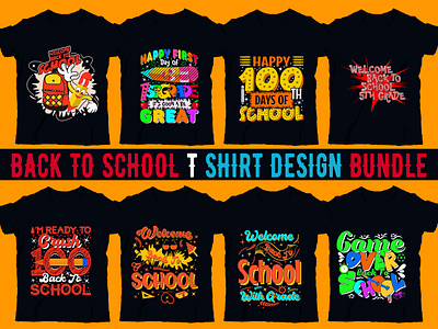 Back to school T-shirt designs bundle school bookschool notebook