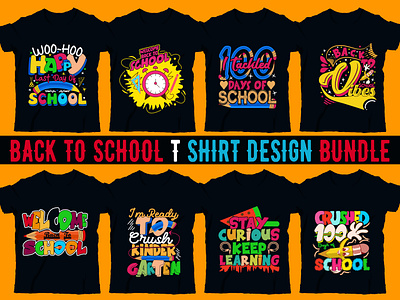 Back to school T-shirt designs bundle, school bookschool notebook