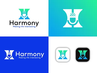 Letter H+Podcast Logo Design brand identity brand style guide branding business brand identity business logo design fiverr gradient logo graphic design illustration letter h logo logo logo design media logo minimalist logo modern logo music logo podcast logo ui vector