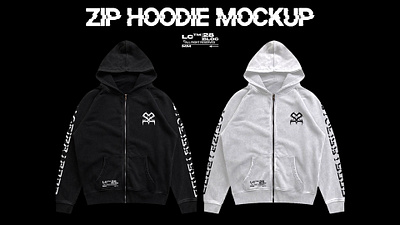 Zip Hoodie Mockup By 28Bloc apparel design apparel mockup clothing design clothing mockup graphic design hoodie mockup mockup streetwear streetwear design t shirt design zip hoodie mockup