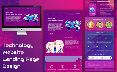 TECHNOLOGY WEBSITE LANDING PAGE DESIGN branding design graphic design graphic designer logo ui ui designs web designer
