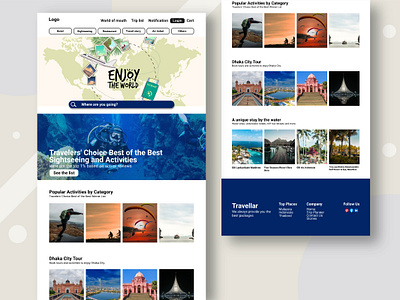 Landing Page for Travel figma graphic design illustration landing page trouvel