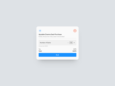 Cinema Booking Modal illustration ui uiux ux
