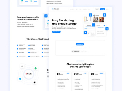FilesFM | Web Design cloud design figma homepage modern tech technology ui