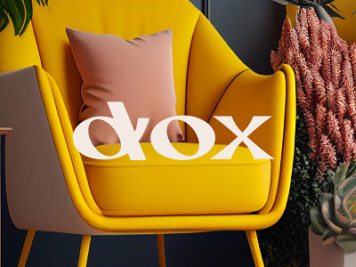 Dox - Home decor brand identity design brand identity branding furnishing furniture logo green home decor logo home furnishing interior design logo logodesign modern logo modern typographic logo yellow