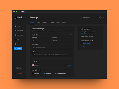 Task#1: Settings UI clonedesign figma j24v6 settingspage ui