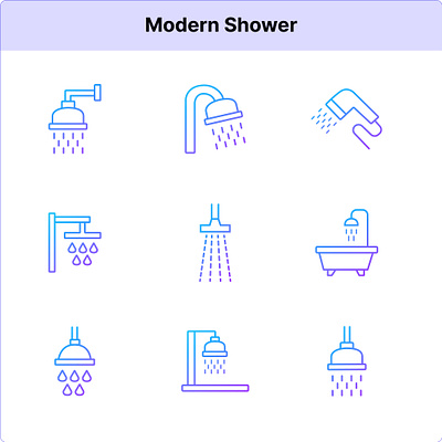 Bulkicons - Modern Shower animation besticons bulkicons gradient icons graphic design icons modern motion graphics outline shower ui