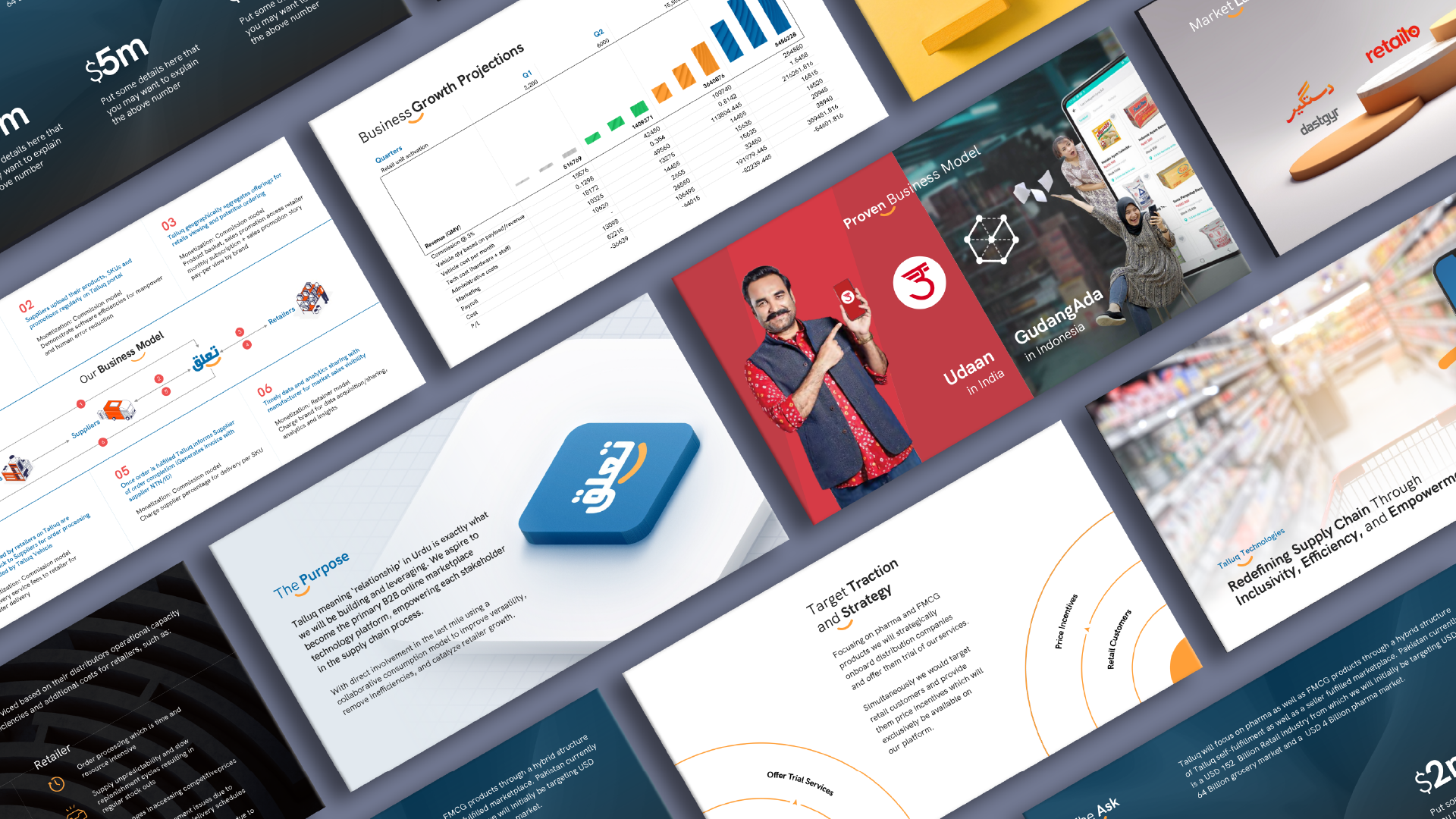 Talluq—B2B Marketplace Pitch Deck b2b business presentation business presentation data visualization design graphic design infographic investor deck investor pitch deck persuasive persentation pitch deck powerpoint powerpoint presentation presentation design