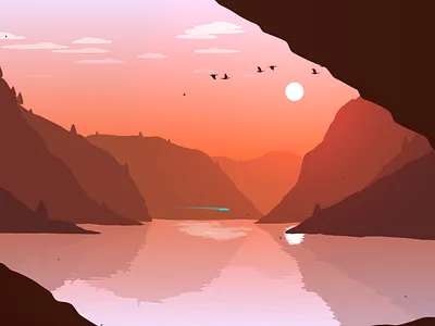 Disc golf game 2d art disc golf flat landscape game golf illustration indie indiedev lake