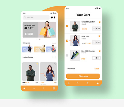 E commerce APP Design app branding design figma graphic design mobile app typography ui