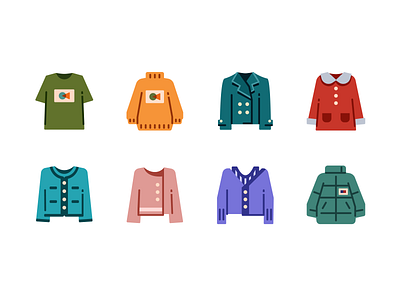 Cloth Icons branding cloth cloths design graphic design graphics icons iconset illustration jacket logo sweater t shirt ui vector