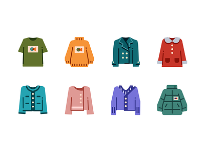 Cloth Icons branding cloth cloths design graphic design graphics icons iconset illustration jacket logo sweater t shirt ui vector