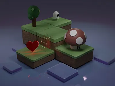 3D Game Interface 3d 3d designing animation blender branding design illustration