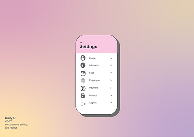 Daily UI #007 e-commerce setting dailyui setting ui uiux ux