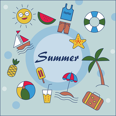 Иконки на тему "Лето" иконки лето