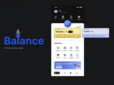 Balance online banking App(home page) banking cleandesign design neo ui