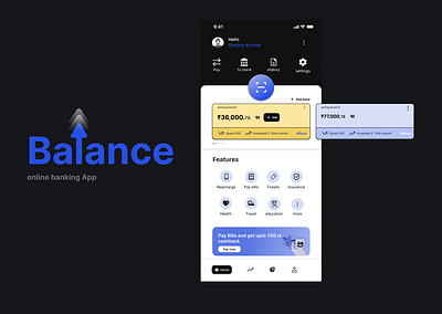 Balance online banking App(home page) banking cleandesign design neo ui