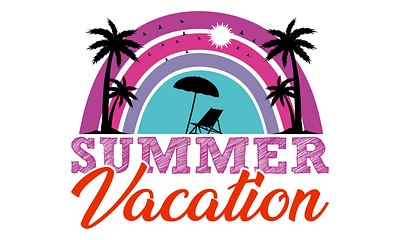 Summer Vacation T shirt Design beach design illustration ocean summer t shirt t shirt design typography vacation