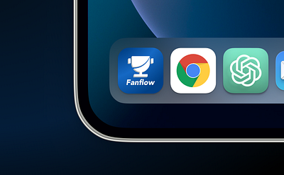 Fanflow app logo android app app icon dark theme fantasy sports gradients icon design illustration logo sports sports app
