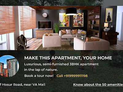 Daily UI, Day 98 - Advertisement 100daychallenge 100daysofui ad adforapartment advertisement advertisementui apartmentad dailyui dailyuichallenge dailyuiday98 design ui uichallenge uiforad