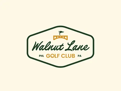 Walnut Lane Colf Club Logo badge bridge flag golf golf club golf course logo patch script vintage